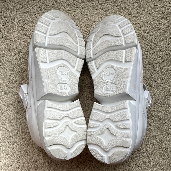Chloe Sonnie Leather White Sneakers - Picture 13 of 16